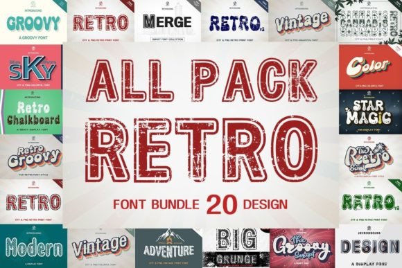 All Pack Retro Font Bundle: Vintage Design Made Simple