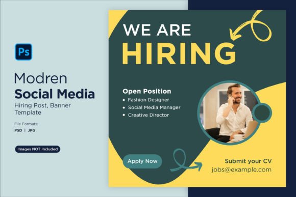 Attract Top Talent with the We Are Hiring Social Media Post 54 Template