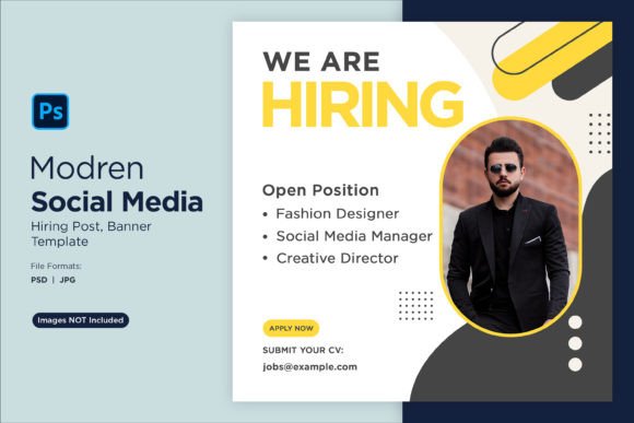 Attract Top Talent with the We Are Hiring Social Media Post 25 Template