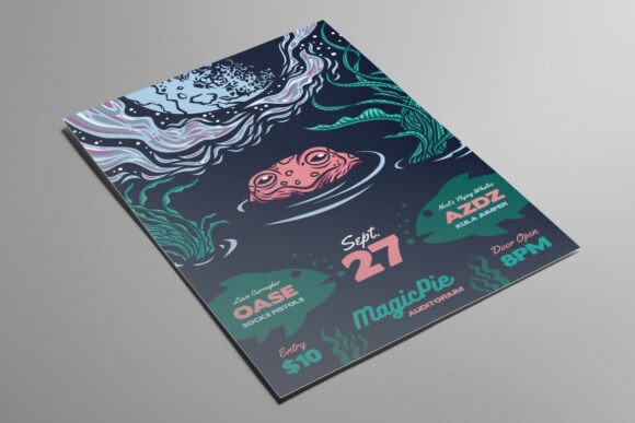 Capture the Vibe with the Dreamy Pond Indie Rock Flyer
