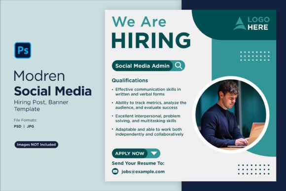 Modern Hiring: The We Are Hiring Social Media Post 09 Template
