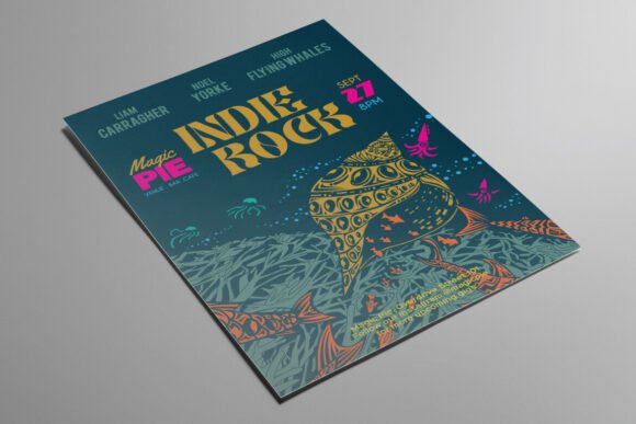 Sea Shell Illustrated Indie Rock Flyer: A Creative Asset for Underground Promotion