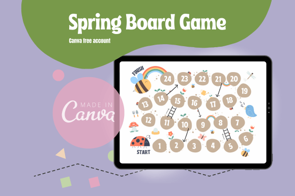 Spring Board Game Free Canva Template: Fun for Everyone