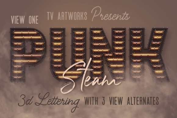 Steampunk Neon 3D Lettering: Bold Typography for Modern Projects